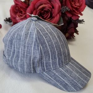 NEW Womens Fashion Ball Cap Denim Engineer Style Stripe Hardware Goodfellow & Co